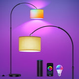 Modlicht Intelligente Stehlampe, funktioniert mit Alexa und Google Home, RGB Stehleuchte dimmbar, Farbwechsel, für Party oder festliche Atmosphäre, WiFi Bogenlampe E27 9W für Wohnzimmer, Schlafzimmer.