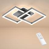 LED Deckenlamape Wohnzimmer Modern Geometrisch, 40W Wohnzimmerlampe mit Fernbedienung Stufenlos Dimmbar 3000-6500K, Deckenleuchte aus Metall für Wohnzimmer Schlafzimmer, Grau [Energieklasse F]