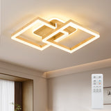 LED Deckenlamape Wohnzimmer Modern Geometrisch, 40W Wohnzimmerlampe mit Fernbedienung Stufenlos Dimmbar 3000-6500K, Deckenleuchte aus Metall für Wohnzimmer Schlafzimmer, Holzoptik [Energieklasse F]