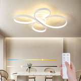 LED Deckenleuchte Blume-Design Modern, 42W 5300lm, Stufenlos Dimmbar mit Fernbedienung | Flimmerfrei | Memory-Funktion, Deckenlampe Für Wohnzimmer, Schlafzimmer, Küche, Flur - 60 * 44 * 8.5cm [Energieklasse E]