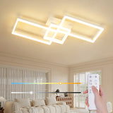 LED Deckenleuchte Dimmbar mit Fernbedienung 80cm | 48W Moderne 3-Rechteckige Design Deckenlampe für Wohnzimmer Schlafzimmer Küche | Nachtlicht, Memory-Funktion - Weiß
