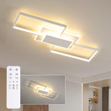 LED Deckenleuchte 80CM, 50W Deckenlampe, 3000K-6500K Dimmbar Rechteckige Wohnzimmerlampe, Mit Fernbedienung, Metall Moderne Lampe für Schlafzimmer Esszimmer [Energieklasse E]