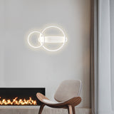 LED Deckenleuchte Wohnzimmer 50cm 2-Ringe Design, DIY Schwenkbare, 36W Moderne Deckenlampe Dimmbar mit Fernbedienung Nachtlicht Memory-Funktion, für Schlafzimmer, Esszimmer, Büro - Weiß [Energieklasse F]
