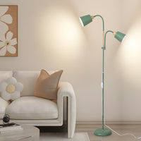 ANTENLICHT YOYO Stehlampe mit leselampe | E27 Fassung max. 60W | 360° schwenkbare Stehleuchte mit 2 Lampenköpfen | Vintage Modern Metall Stehlampe für Wohnzimmer | Höhe 159cm Grün ohne Birne [Energieklasse A+]