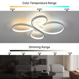 LED Deckenleuchte Blume-Design Modern, 42W 5300lm, Stufenlos Dimmbar mit Fernbedienung | Flimmerfrei | Memory-Funktion, Deckenlampe Für Wohnzimmer, Schlafzimmer, Küche, Flur - 60 * 44 * 8.5cm [Energieklasse E]