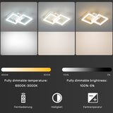 LED Deckenlampe Schlafzimmer Modern Geometrisch 20W Wandleuchte, Deckenleuchte mit Fernbedienung Stufenlos Dimmbar 3000-6500K für Flur Balkon, Esszimmer, Garderobe, Weiß [Energieklasse E]
