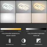 ANTENLICHT LED Deckenleuchte 38W 4260LM, Quadratisch, Stufenlos Dimmbar 3000K-6500K, Wohnzimmerlampe Mit Fernbedienung, Metall, mit Speicherfunktion, für Schlafzimmer Esszimmer Flur Küche [Energieklasse F]