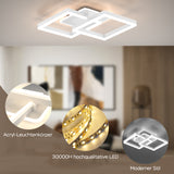 LED Deckenleuchte Wohnzimmerlampe Kompatibel mit Alexa und Google Assistant, 40W Deckenlampe Mit Fernbedienung APP Stufenlos Dimmbar 3000-6500K, für Esszimmer Schlafzimmer (Weiß)