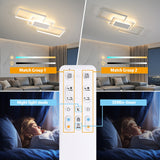 LED Deckenleuchte 80CM, 50W Deckenlampe, 3000K-6500K Dimmbar Rechteckige Wohnzimmerlampe, Mit Fernbedienung, Metall Moderne Lampe für Schlafzimmer Esszimmer [Energieklasse E]