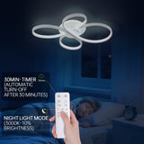 LED Deckenleuchte Blume-Design Modern, 42W 5300lm, Stufenlos Dimmbar mit Fernbedienung | Flimmerfrei | Memory-Funktion, Deckenlampe Für Wohnzimmer, Schlafzimmer, Küche, Flur - 60 * 44 * 8.5cm [Energieklasse E]