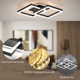 LED Deckenleuchte Wohnzimmerlampe Kompatibel mit Alexa und Google Assistant, 40W Deckenlampe Mit Fernbedienung APP Stufenlos Dimmbar 3000-6500K, für Esszimmer Schlafzimmer (Schwarz)