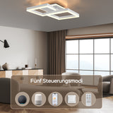 LED Deckenleuchte Wohnzimmerlampe Kompatibel mit Alexa und Google Assistant, 40W Deckenlampe Mit Fernbedienung APP Stufenlos Dimmbar 3000-6500K, für Esszimmer Schlafzimmer (Weiß)