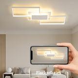 LED Deckenleuchte 80CM, 50W Deckenlampe, 3000K-6500K Dimmbar Rechteckige Wohnzimmerlampe, Mit Fernbedienung, Metall Moderne Lampe für Schlafzimmer Esszimmer [Energieklasse E]