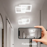 LED Deckenlampe Schlafzimmer Modern Geometrisch 20W Wandleuchte, Deckenleuchte mit Fernbedienung Stufenlos Dimmbar 3000-6500K für Flur Balkon, Esszimmer, Garderobe, Weiß [Energieklasse E]