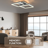 LED Deckenlamape Wohnzimmer Modern Geometrisch, 40W Wohnzimmerlampe mit Fernbedienung Stufenlos Dimmbar 3000-6500K, Deckenleuchte aus Metall für Wohnzimmer Schlafzimmer, Grau [Energieklasse F]