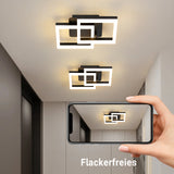 LED Deckenlampe Schlafzimmer Modern Geometrisch 20W Wandleuchte, Deckenleuchte mit Fernbedienung Stufenlos Dimmbar 3000-6500K für Flur Balkon, Esszimmer, Garderobe, Schwarz [Energieklasse E]