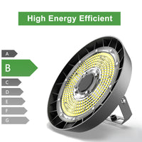 Hallenstrahler 200W Kaltweiß 5000K | 34000lm 90°Abstrahlwinkel UFO Highbay Industrielampe IP65 Hallenbeleuchtung für Gewerbliche Lager/Werkstatt/Garage leuchte [Energieklasse B]