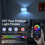 Modlicht Intelligente Stehlampe, funktioniert mit Alexa und Google Home, RGB Stehleuchte dimmbar, Farbwechsel, für Party oder festliche Atmosphäre, WiFi Bogenlampe E27 9W für Wohnzimmer, Schlafzimmer.