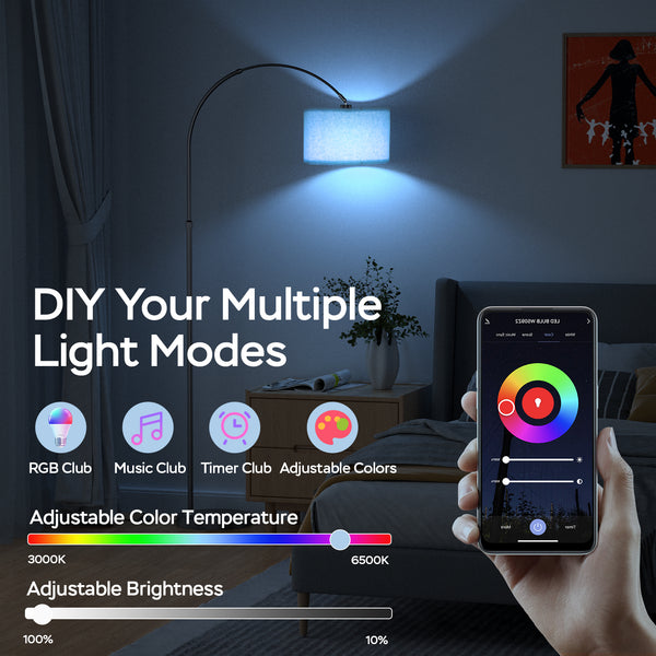 Hzitcigm Eck-Stehleuchte, LED, WiFi RGBCW Stehleuchte auf Fuß verstellbar, funktioniert mit Alexa/Google Home, Musik Sync 16 Millionen Farben, moderne Lampe für Wohnzimmer Schlafzimmer Hzitcigm Eck-Stehleuchte, LED, WiFi RGBCW Stehleuchte auf Fuß verstellbar, funktioniert mit Alexa/Google Home, Musik Sync 16 Millionen Farben, moderne Lampe für Wohnzimmer Schlafzimmer