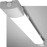 LED Feuchtraumleuchte 60CM mit 18W 5000k Kaltlweiß 1980Lumen, Ultraslim Deckenleuchte Feuchtraum Flach Wasserfest IP65 Wannenleuchte Werkstattlampe für Keller Garage, Grau