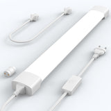 LED Feuchtraumleuchte 40CM mit Stecker und Schalter Plug und Play, Einfache Reihenschaltung Werkstattlampe mit 16W 5000k Kaltlweiß 1760Lumen, Wasserfest IP65 für Keller Garage, Weiß