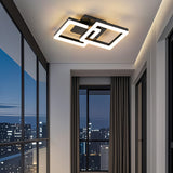 LED Deckenlampe Schlafzimmer Modern Geometrisch 20W Wandleuchte, Deckenleuchte mit Fernbedienung Stufenlos Dimmbar 3000-6500K für Flur Balkon, Esszimmer, Garderobe, Schwarz [Energieklasse E]