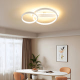 LED Deckenleuchte Wohnzimmer 50cm 2-Ringe Design, DIY Schwenkbare, 36W Moderne Deckenlampe Dimmbar mit Fernbedienung Nachtlicht Memory-Funktion, für Schlafzimmer, Esszimmer, Büro - Weiß [Energieklasse F]