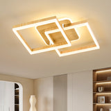 LED Deckenlamape Wohnzimmer Modern Geometrisch, 40W Wohnzimmerlampe mit Fernbedienung Stufenlos Dimmbar 3000-6500K, Deckenleuchte aus Metall für Wohnzimmer Schlafzimmer, Holzoptik [Energieklasse F]