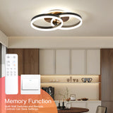 LED Deckenlampe Wohnzimmer 50cm 2-Ringe Design, 36W Deckenleuchte Moderne mit Fernbedienung Dimmbar, aus Metall+Acryl, mit Speicherfunktion, für Schlafzimmer Esszimmer Büro, Schwarz+holz