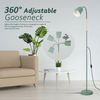 Anten Leselampe Stehlampe E27 Fassung Max.60W Schwenkbare Stehlampe für Wohnzimmer Schlafzimmer Arbeitszimmer Stehleuchte Nordisch mit Höhe 159cm , Waldgrün (ohne Leuchtmittel) [Energieklasse A+]