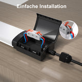 LED Feuchtraumleuchte 120CM mit 36W 5000k Kaltlweiß 3960Lumen, Ultraslim Deckenleuchte Feuchtraum Flach Wasserfest IP65 Wannenleuchte Werkstattlampe für Keller Garage, Schwarz
