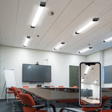 LED Feuchtraumleuchte 120CM mit 36W 5000k Kaltlweiß 3960Lumen, Ultraslim Deckenleuchte Feuchtraum Flach Wasserfest IP65 Wannenleuchte Werkstattlampe für Keller Garage, Schwarz