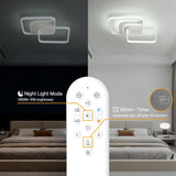 LED Deckenlampe Dimmbar 65CM, 45W 5600lm Deckenleuchte Wohnzimmer mit Fernbedienung/Memory-Funktion, Stufenlos 2800-6000K Wohnzimmerlampe für Schlafzimmer Esszimmer Kinderzimmer Flur, Weiß