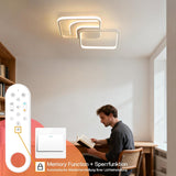 LED Deckenlampe Dimmbar 65CM, 45W 5600lm Deckenleuchte Wohnzimmer mit Fernbedienung/Memory-Funktion, Stufenlos 2800-6000K Wohnzimmerlampe für Schlafzimmer Esszimmer Kinderzimmer Flur, Weiß