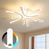 Deckenleuchte Wohnzimmer 40W Blume-Design, LED Deckenlampe Dimmbar 2800-6000K Stufenlos mit Fernbedienung/Memory-Funktion, Moderne Deckenbeleuchtung für Schlafzimmer Kinderzimmer, Weiß