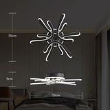 Deckenleuchte Wohnzimmer 40W Blume-Design, LED Deckenlampe Dimmbar 2800-6000K Stufenlos mit Fernbedienung/Memory-Funktion, Moderne Deckenbeleuchtung für Schlafzimmer Küche, Schwarz