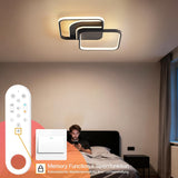 LED Deckenlampe Dimmbar 65CM, 45W 5600lm Deckenleuchte Wohnzimmer mit Fernbedienung/Memory-Funktion, Stufenlos 2800-6000K Wohnzimmerlampe für Schlafzimmer Esszimmer Kinderzimmer Flur, Schwarz