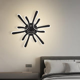 Deckenleuchte Wohnzimmer 40W Blume-Design, LED Deckenlampe Dimmbar 2800-6000K Stufenlos mit Fernbedienung/Memory-Funktion, Moderne Deckenbeleuchtung für Schlafzimmer Küche, Schwarz