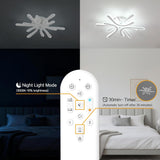 Deckenleuchte Wohnzimmer 40W Blume-Design, LED Deckenlampe Dimmbar 2800-6000K Stufenlos mit Fernbedienung/Memory-Funktion, Moderne Deckenbeleuchtung für Schlafzimmer Kinderzimmer, Weiß