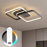 LED Deckenlampe Dimmbar 65CM, 45W 5600lm Deckenleuchte Wohnzimmer mit Fernbedienung/Memory-Funktion, Stufenlos 2800-6000K Wohnzimmerlampe für Schlafzimmer Esszimmer Kinderzimmer Flur, Schwarz