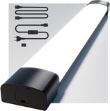 LED Feuchtraumleuchte 40CM mit Stecker und Schalter Plug und Play, Einfache Reihenschaltung Werkstattlampe mit 16W 5000k Kaltlweiß 1760Lumen, Wasserfest IP65 für Keller Garage, Schwarz