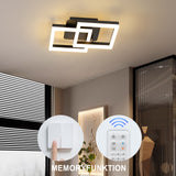 LED Deckenlampe Schlafzimmer Modern Geometrisch 20W Wandleuchte, Deckenleuchte mit Fernbedienung Stufenlos Dimmbar 3000-6500K für Flur Balkon, Esszimmer, Garderobe, Schwarz [Energieklasse E]