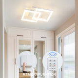 LED Deckenlampe Schlafzimmer Modern Geometrisch 20W Wandleuchte, Deckenleuchte mit Fernbedienung Stufenlos Dimmbar 3000-6500K für Flur Balkon, Esszimmer, Garderobe, Weiß [Energieklasse E]