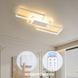 LED Deckenleuchte 80CM, 50W Deckenlampe, 3000K-6500K Dimmbar Rechteckige Wohnzimmerlampe, Mit Fernbedienung, Metall Moderne Lampe für Schlafzimmer Esszimmer [Energieklasse E]