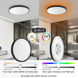 LED Deckenlampe Smart 24W Kompatibel mit Alexa und Google Assistant Ø30cm, Steuerbar via App mit 16 Millionen DIY Farben, Wifi Deckenleuchte mit Fernsteuerung für Schlafzimmer, Wohnzimmer [Energieklasse F]