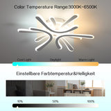 Deckenleuchte Wohnzimmer 40W Blume-Design, LED Deckenlampe Dimmbar 2800-6000K Stufenlos mit Fernbedienung/Memory-Funktion, Moderne Deckenbeleuchtung für Schlafzimmer Kinderzimmer, Weiß