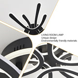 Deckenleuchte Wohnzimmer 40W Blume-Design, LED Deckenlampe Dimmbar 2800-6000K Stufenlos mit Fernbedienung/Memory-Funktion, Moderne Deckenbeleuchtung für Schlafzimmer Küche, Schwarz