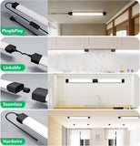 LED Feuchtraumleuchte 120CM mit Stecker und Schalter Plug und Play, Einfache Reihenschaltung Werkstattlampe mit 36W 5000k Kaltlweiß 3960Lumen, Wasserfest für Keller Garage, Schwarz