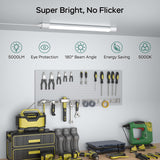 LED Feuchtraumleuchte 40CM mit Stecker und Schalter Plug und Play, Einfache Reihenschaltung Werkstattlampe mit 16W 5000k Kaltlweiß 1760Lumen, Wasserfest IP65 für Keller Garage, Weiß
