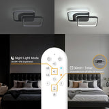 LED Deckenlampe Dimmbar 65CM, 45W 5600lm Deckenleuchte Wohnzimmer mit Fernbedienung/Memory-Funktion, Stufenlos 2800-6000K Wohnzimmerlampe für Schlafzimmer Esszimmer Kinderzimmer Flur, Schwarz